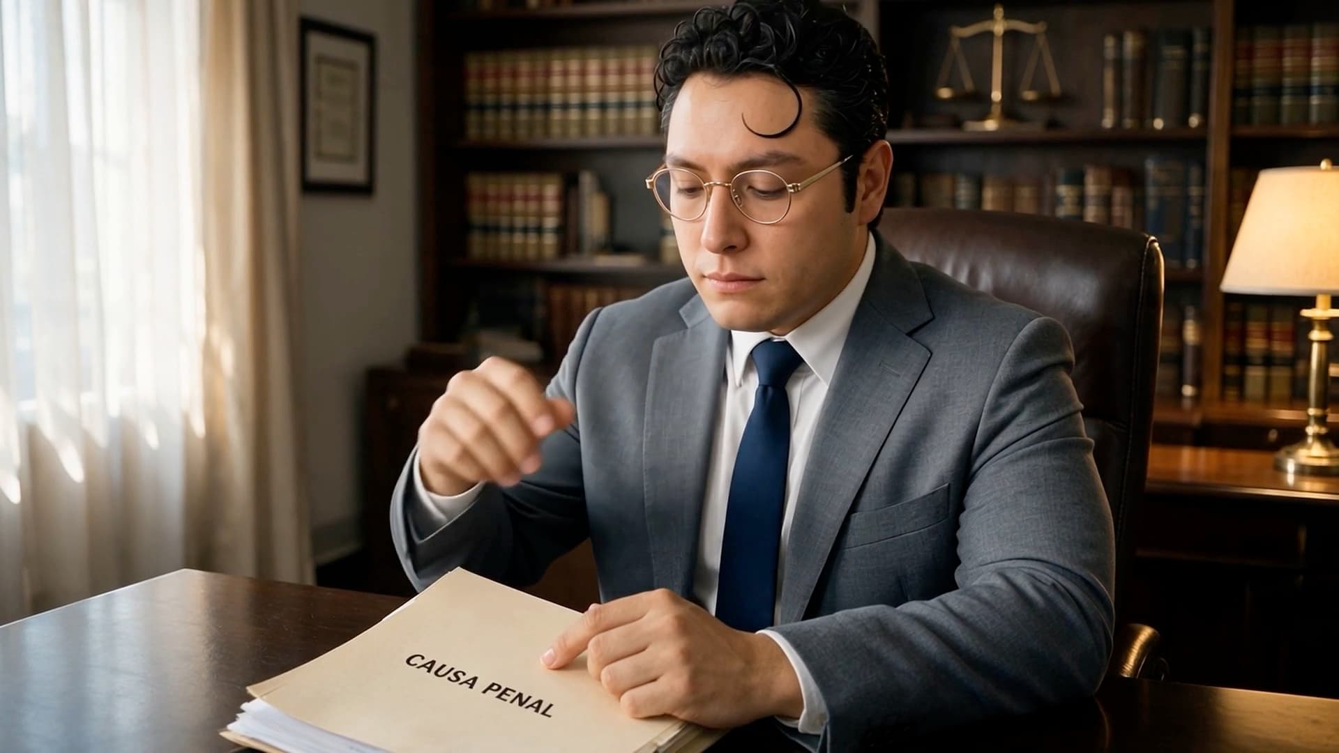 Miguel Medrano estudia una causa penal y organiza la estrategia de investigación